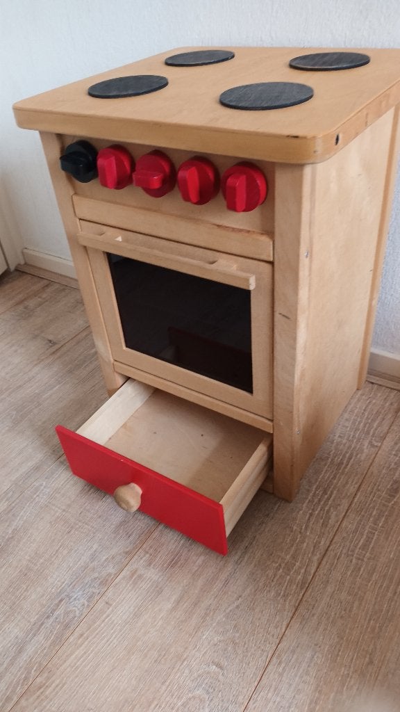 Houten speelgoed keukentje met serviesje, Ophalen, Gebruikt, Hout, Speelkeuken