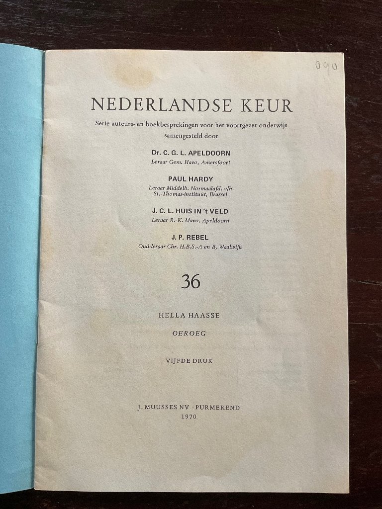 Boekjes met boekbesprekingen, Ophalen, Gelezen, VWO, Nederlands