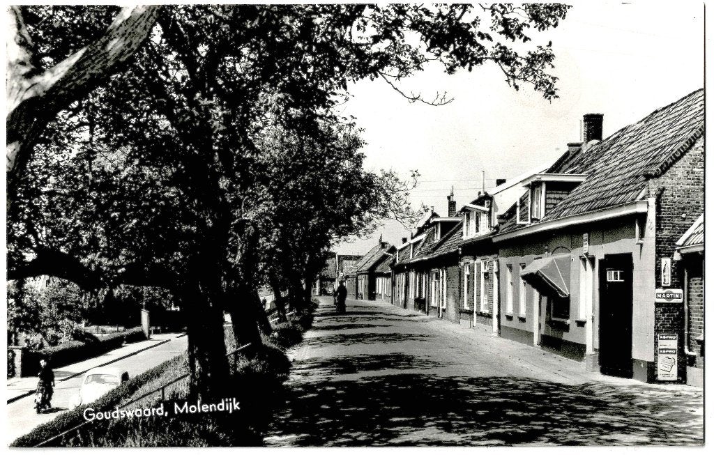 Goudswaard, de Molendijk gelopen, richtprijs € 3,50, Verzenden, 1940 tot 1960, Gelopen, Zuid-Holland