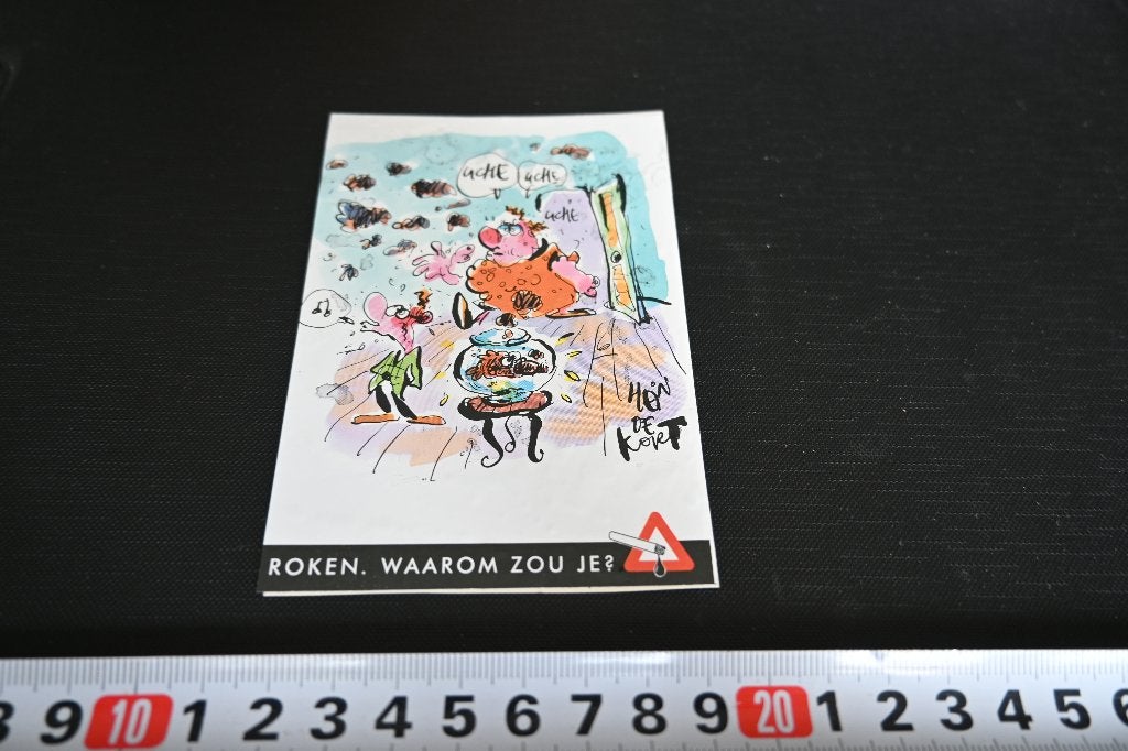 sticker strip Hein de Kort  Roken waarom zou je., Verzamelen, Ophalen, Zo goed als nieuw