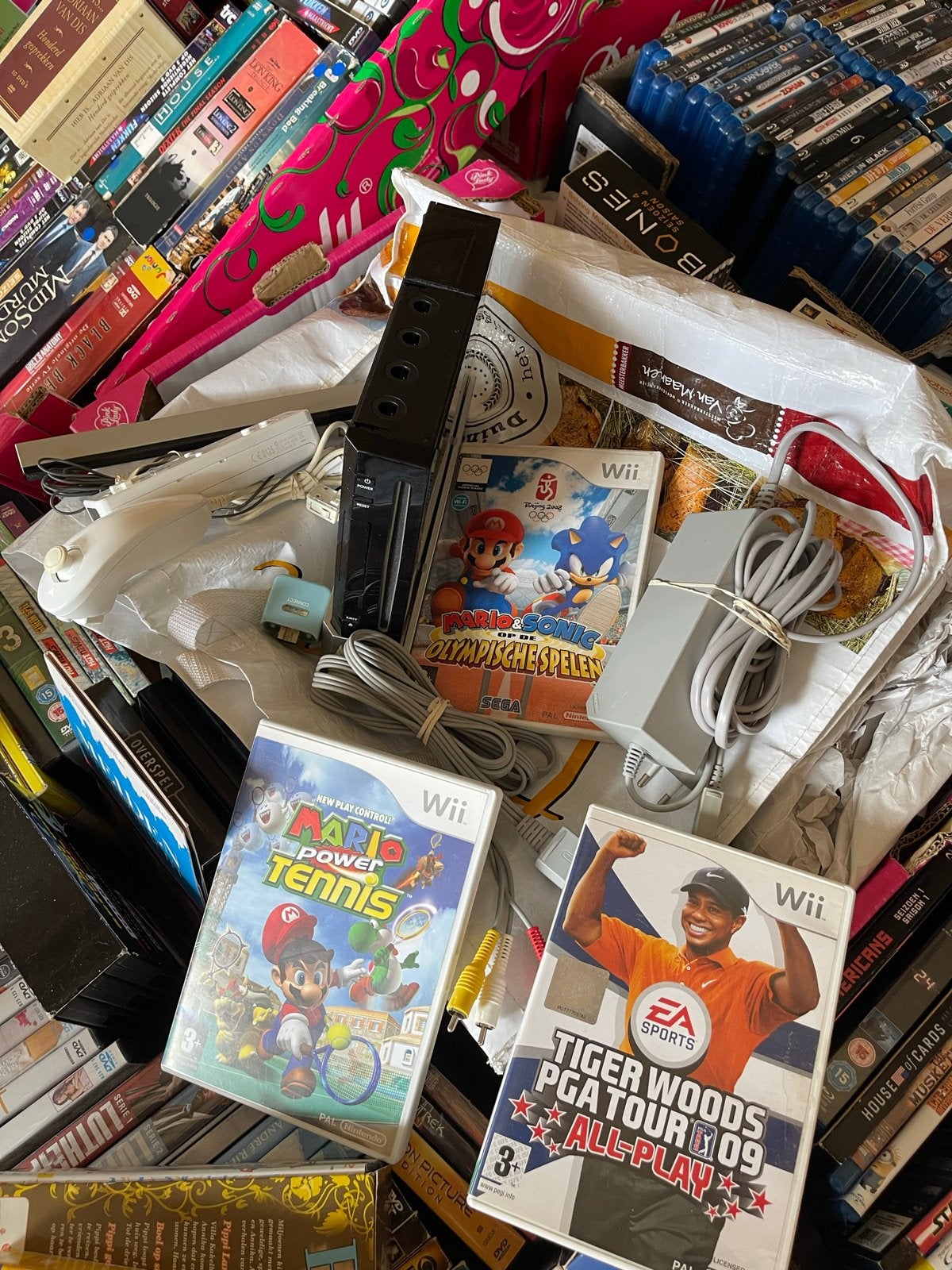 Nintendo Wii console met 1 controller en 3 games, Ophalen of Verzenden, Gebruikt, Met 1 controller, Met games
