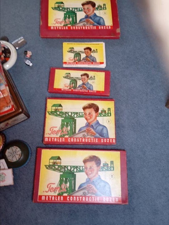 Vintage Alle Temsi constructie metalen dozen, Ophalen of Verzenden