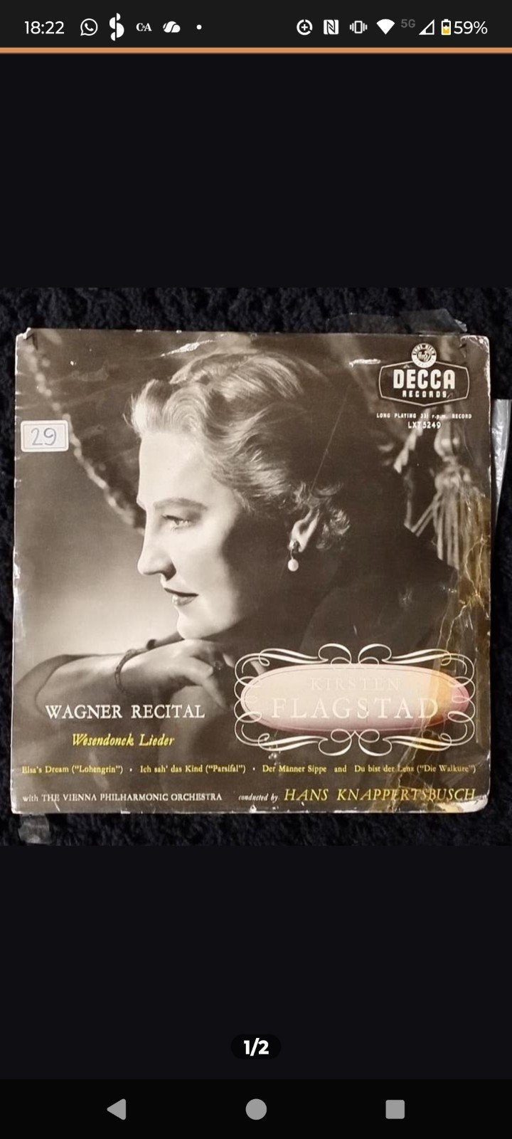 Kirsten Flagstad - Wagner Recital - Decca Records LP, Ophalen of Verzenden, Romantiek, Gebruikt, Vocaal