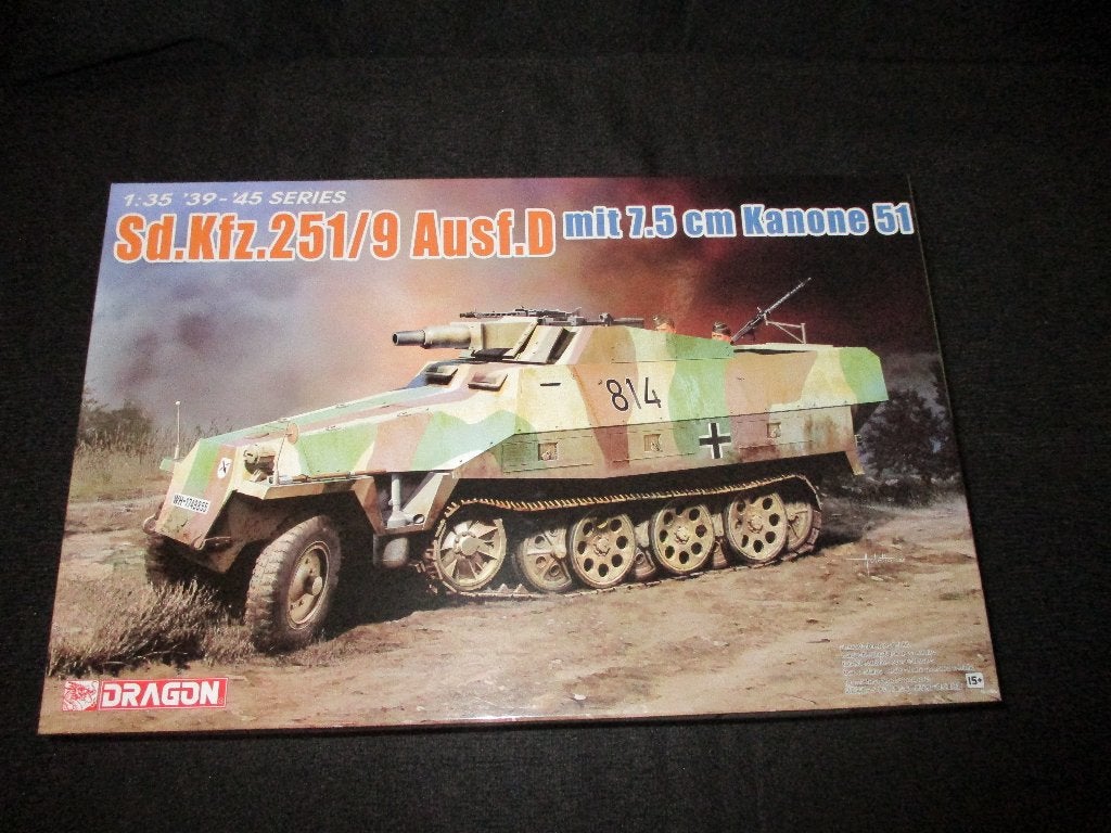 D-16,DRAGON 1-35,NO,6863,Sd.Kfz. 251/9 Ausf. D w/7.5cm KwK, Overige merken, 1:32 tot 1:50, Overige typen, Nieuw