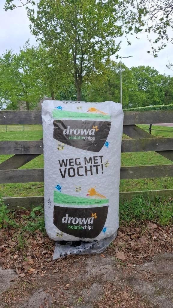 Drowa isolatiechips 250L (halve zak), Doe-het-zelf en Verbouw, Isolatie en Afdichting, Ophalen of Verzenden