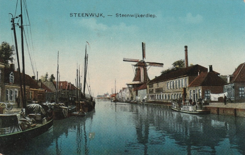 Steenwijk Prachtige Ongelopen Kaart met Steenwijkerdiep., Ophalen of Verzenden, Voor 1920, Ongelopen, Overijssel