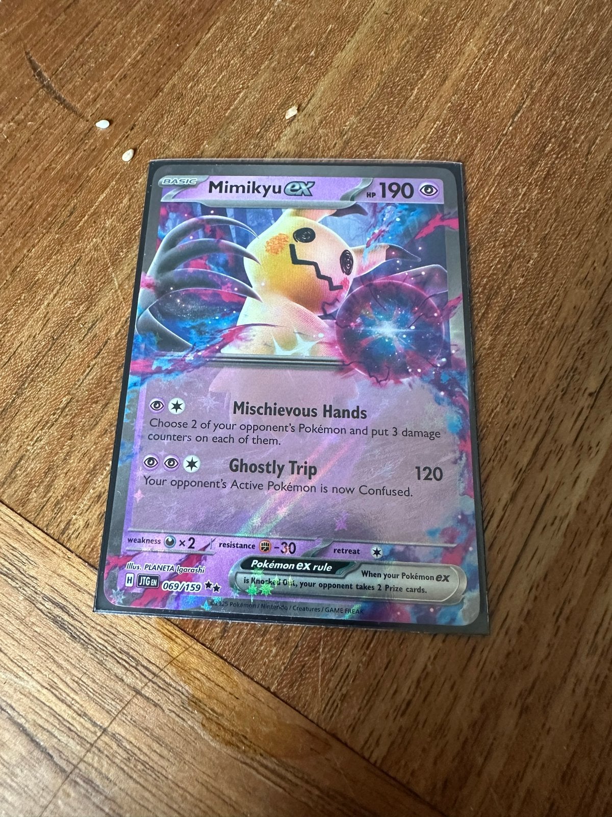 Mimikyu ex Pokémon kaart (069/159), Ophalen of Verzenden, Zo goed als nieuw, Losse kaart
