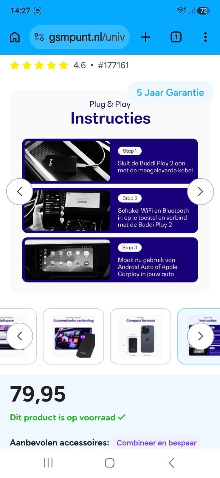 Carplay buddi, Ophalen of Verzenden