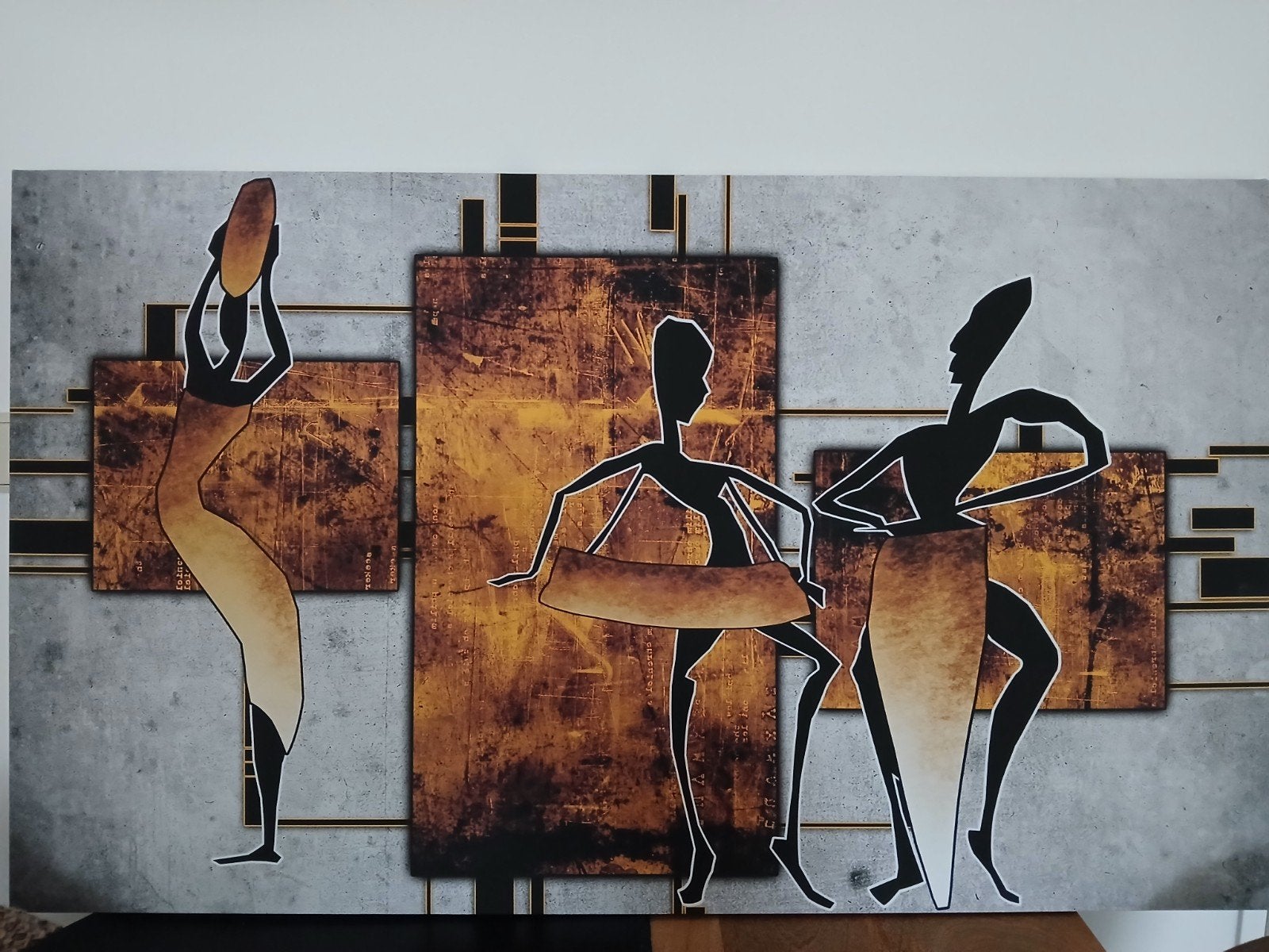 Schilderij/poster Afrikaanse figuren 120x70 cm, Ophalen, Meerkleurig, Decoratieobject, Zo goed als nieuw