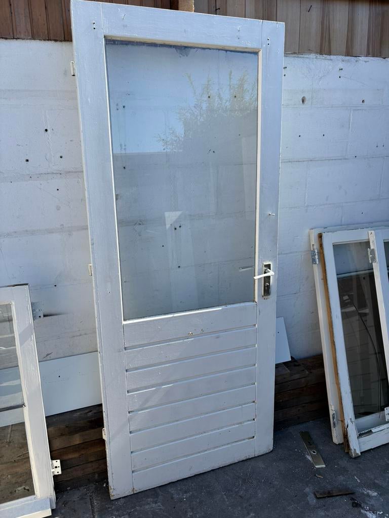 Buitendeur hardhout, Ophalen, Gebruikt, 80 tot 100 cm, Buitendeur