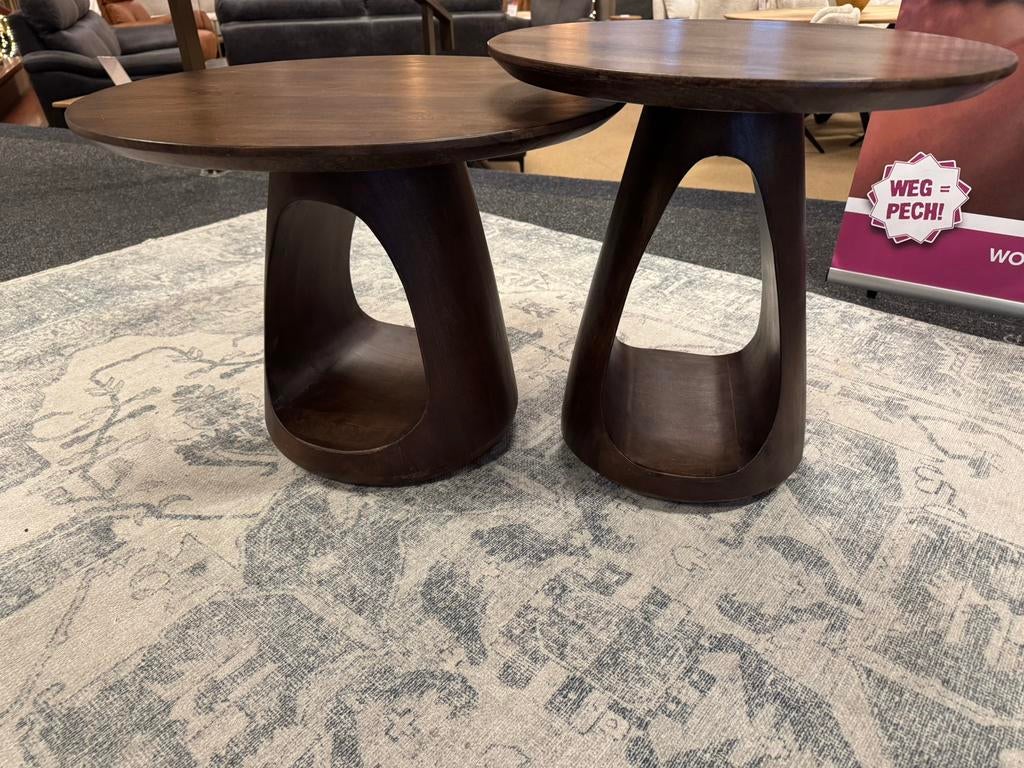 Salontafelset 2delig Berlijn Walnoot Direct/leverbaar E-7358, Huis en Inrichting, Tafels | Salontafels, Ophalen, 50 tot 100 cm