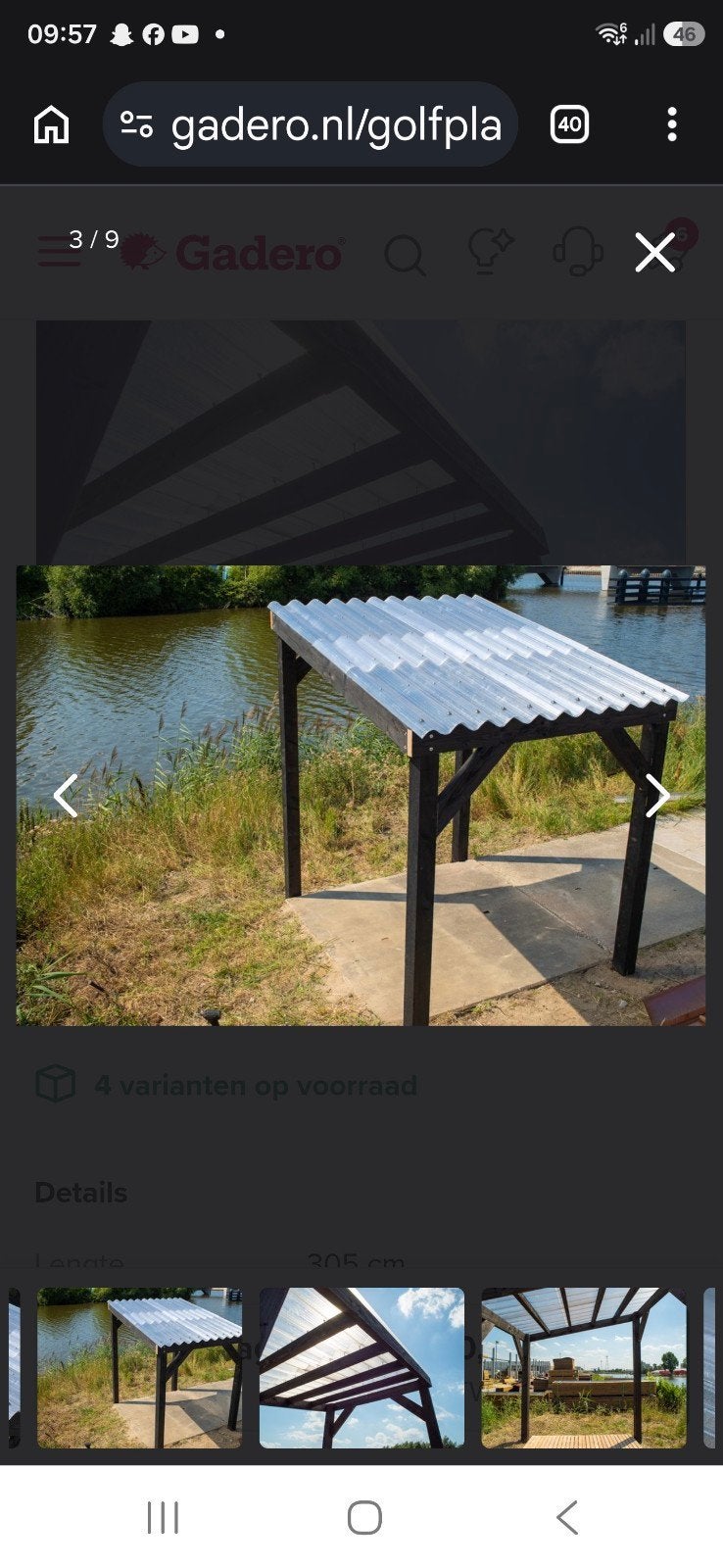 TeabSterke Gadero dakplaten schuur/ fietsenstalling zsm weg, Ophalen of Verzenden, Kunststof, 5 tot 10 m², Dakplaat of Dakpanplaat