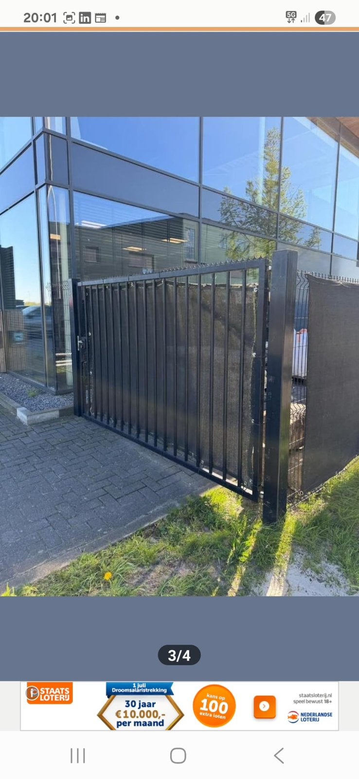 Tuinpoort met palen, Ophalen of Verzenden, Zo goed als nieuw, IJzer, Tuinhek