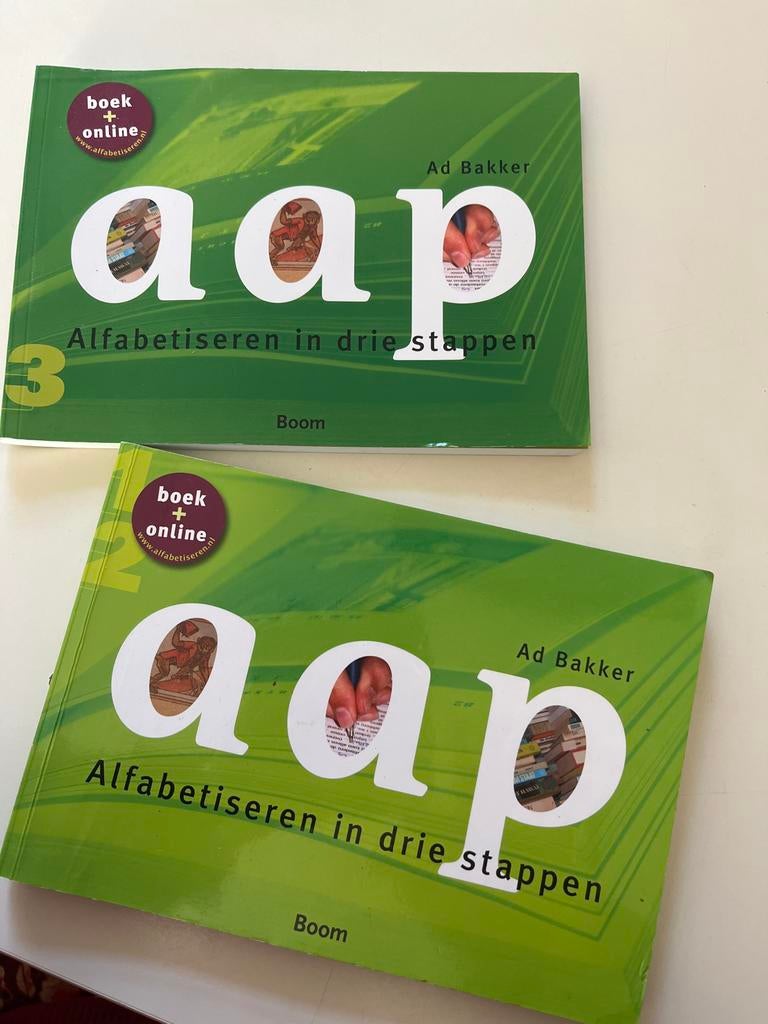 Aap Alfabetiseren in drie stappen - Ad Bakker deel 1, 2 en 3, Boeken, Ophalen of Verzenden, Alpha, Zo goed als nieuw, Overige niveaus