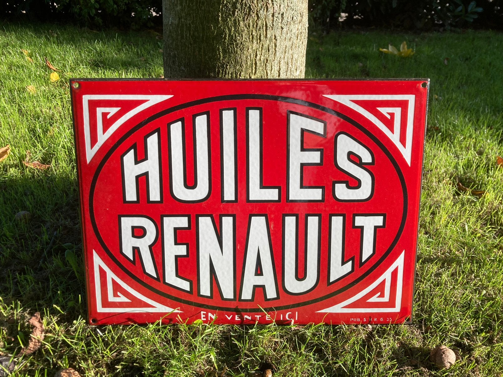 Emaille bord, Verzamelen, Ophalen of Verzenden, Gebruikt, Reclamebord