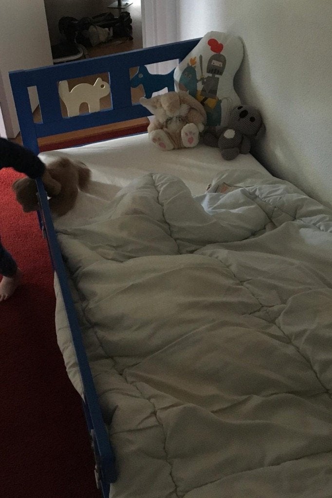 Gratis Peuterbed, Gebruikt, 70 tot 85 cm, 140 tot 160 cm, Ophalen