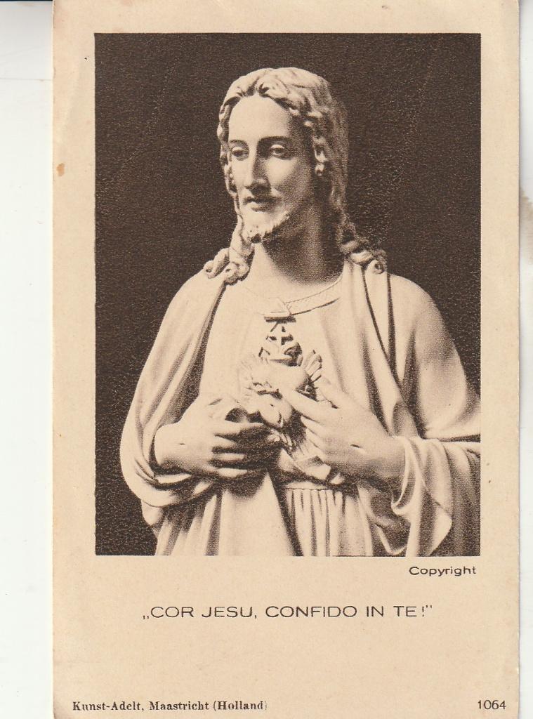Prent Cor Jesu, confido in te, Verzamelen, Ophalen of Verzenden, Gebruikt, Kaart of Prent, Christendom | Katholiek