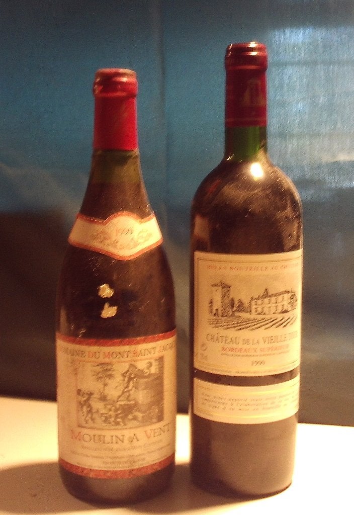 2 Oude Franse Wijnen van 1999, Verzamelen, Wijnen, Zo goed als nieuw, Rode wijn, Frankrijk, Vol, Ophalen of Verzenden