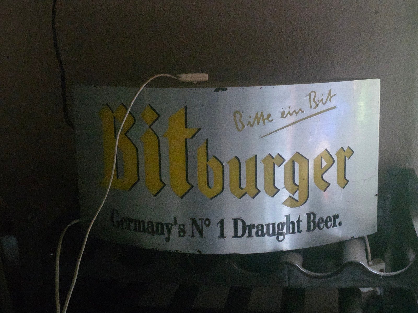 Vintage Bitburger Lichtbak - Germany's No 1 Draught Beer, Ophalen of Verzenden, Gebruikt, Lichtbak of (neon) lamp
