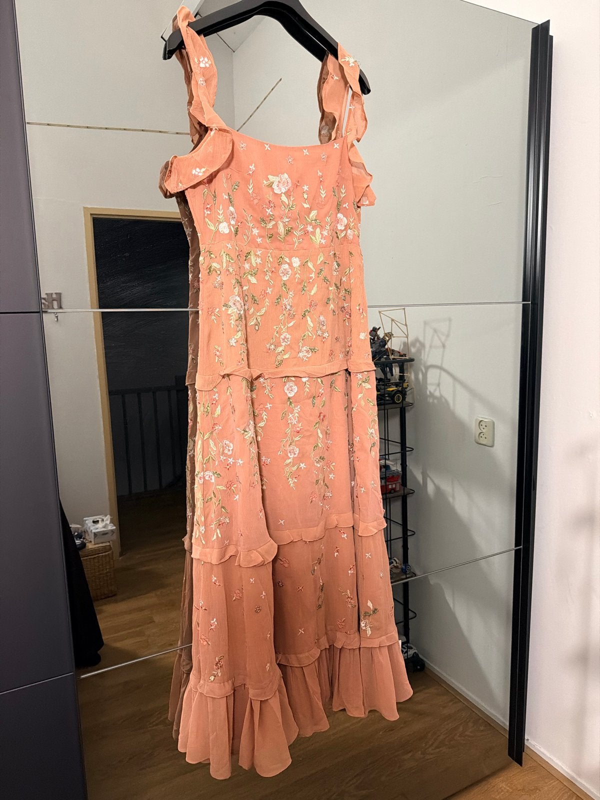 Roze Maxi bloemen Jurk Maat 42, Kleding | Dames, Verzenden, Nieuw, Maat 42/44 (L), Roze