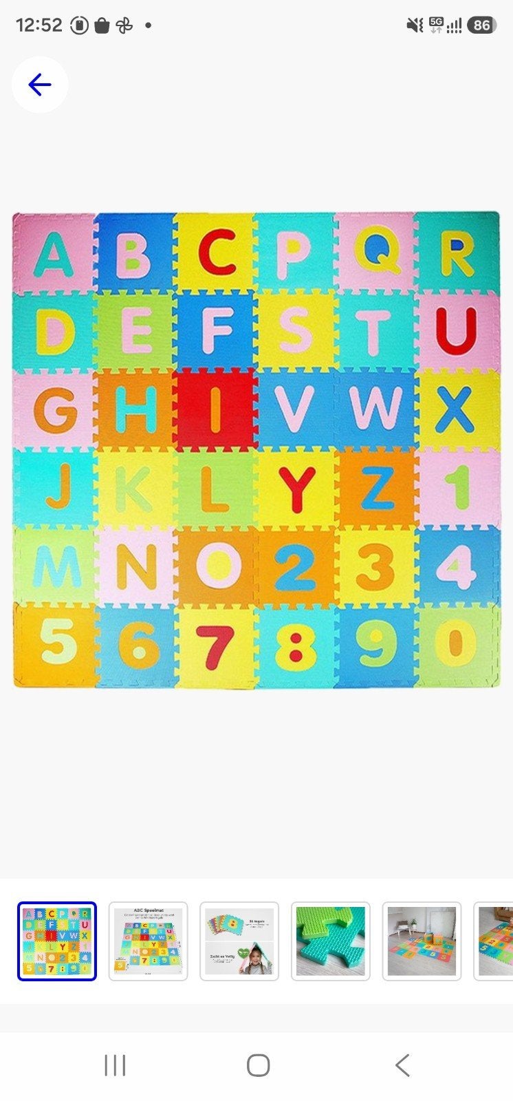 Alfabet  speelmat - Educatieve puzzelmat, Ophalen of Verzenden, Gebruikt, Bouwen