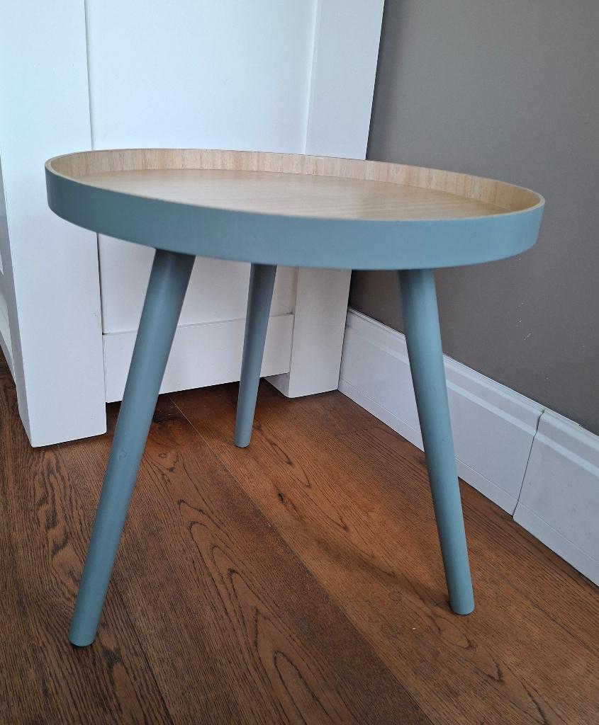 Bijzettafel, Huis en Inrichting, Minder dan 55 cm, Gebruikt, Rond, Hout