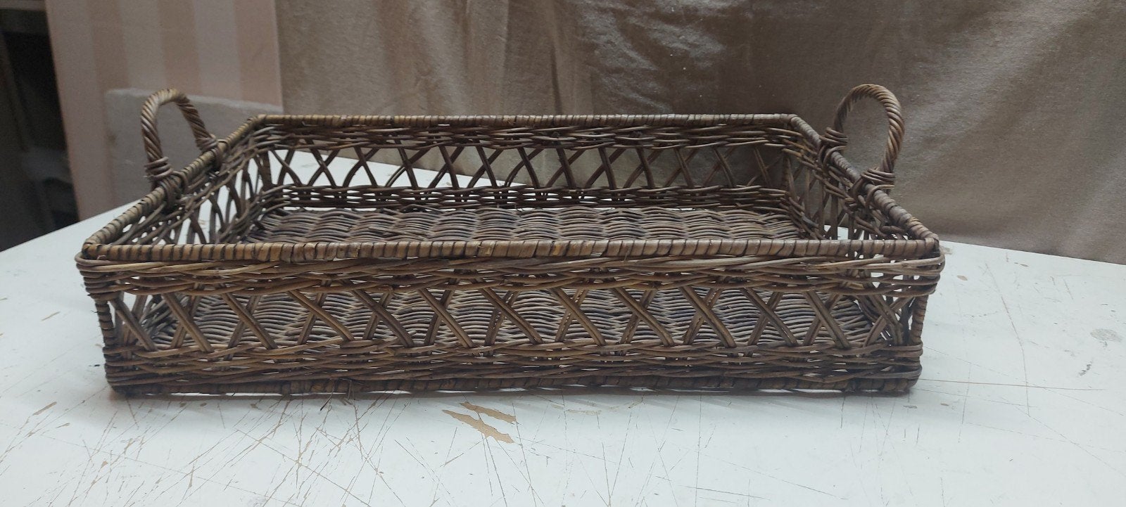 rieten dienblad, Gebruikt, Natuurlijk materiaal, Ophalen of Verzenden, Dienblad