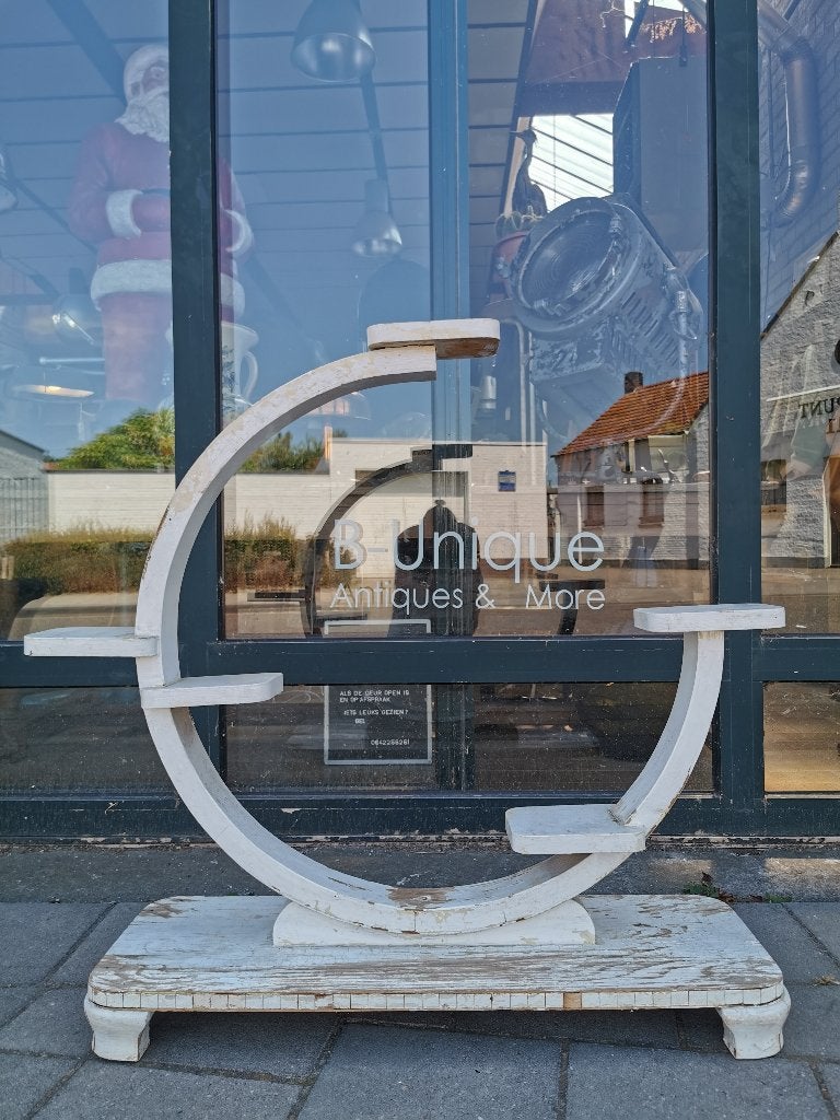 Art deco plantentafel, Huis en Inrichting, Tafels | Bijzettafels, Ophalen, Minder dan 55 cm, Gebruikt, Rond