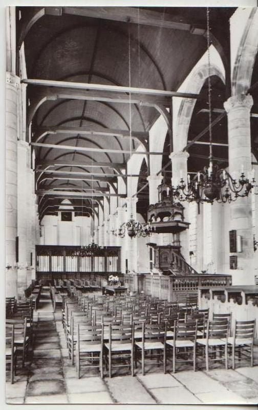K362 ongelopen ansichtkaart interieur westerkerk enkhuizen, Ophalen of Verzenden, 1960 tot 1980, Ongelopen, Noord-Holland