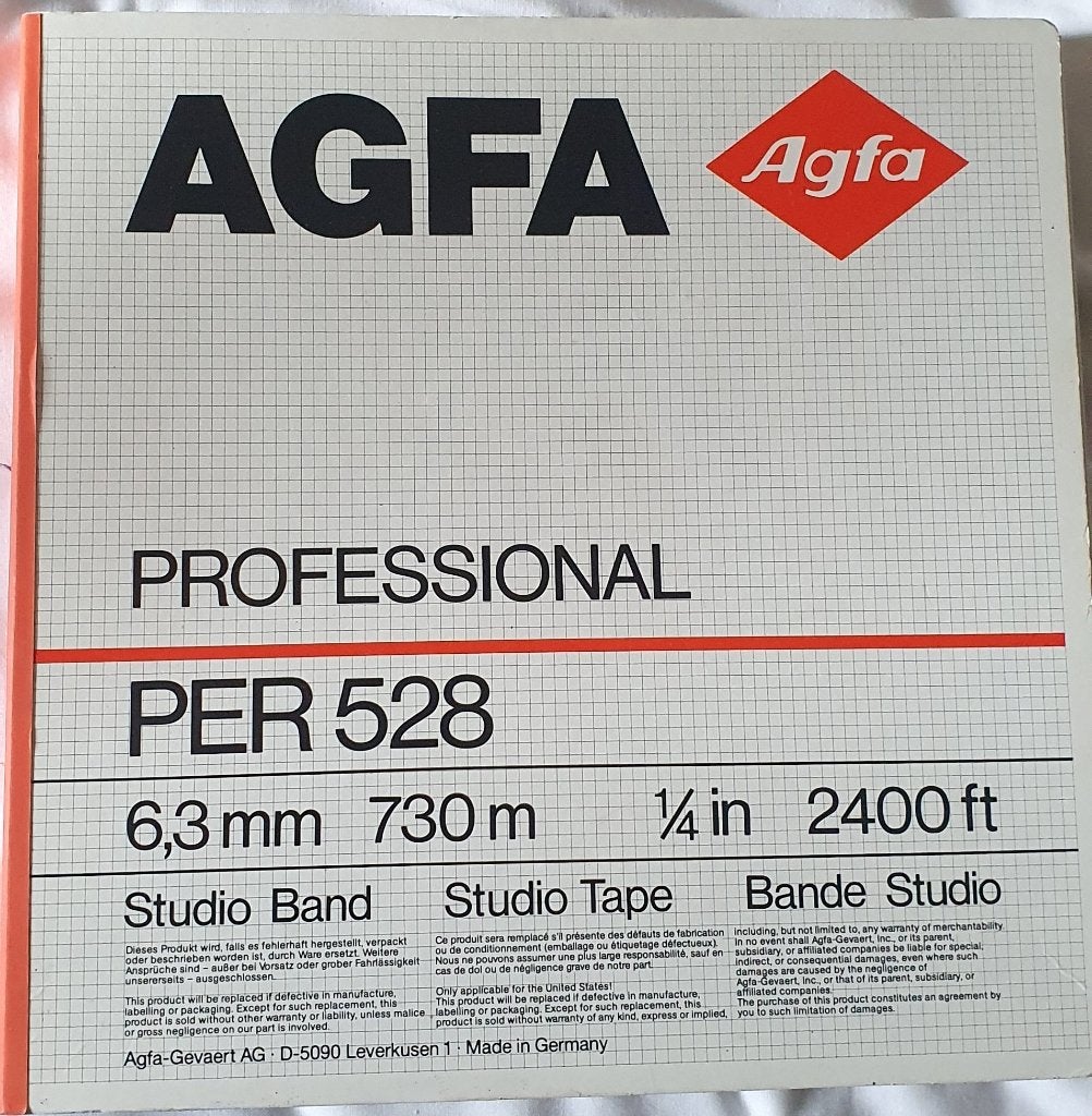 AGFA Professional tape 6,3mm PER 528 op plastic spoel kort, Ophalen of Verzenden, Gebruikt