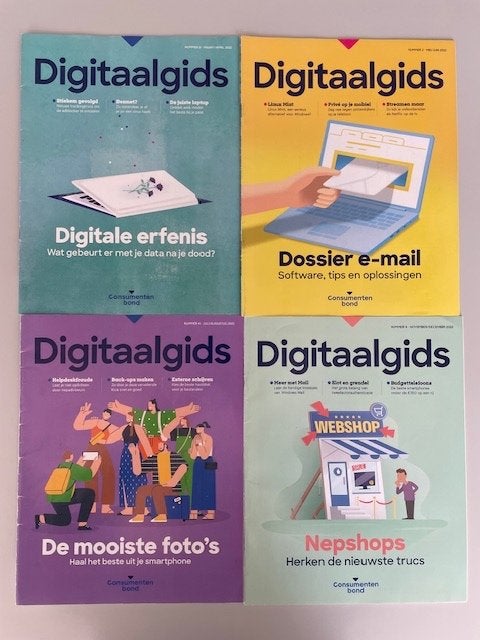 4 Digitaalgidsen 2022 Uitgegeven door de Consumentenbond , Ophalen of Verzenden, Gelezen, Overige typen