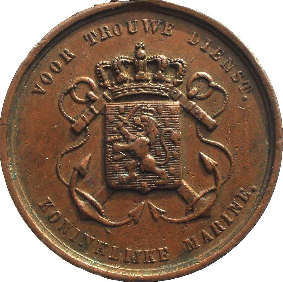 Nederland Trouwe Dienst medaille z.j. (1845-1851, Marine), Ophalen of Verzenden, Brons, Nederland