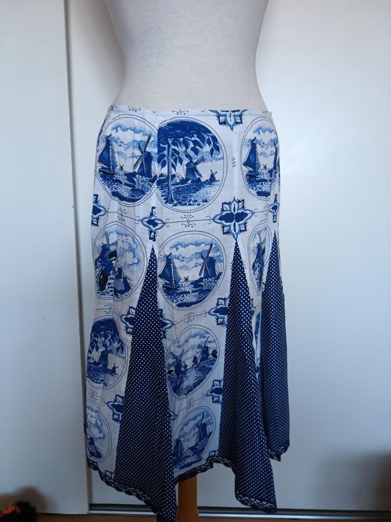 Delfts blauwe rok Hollands print, Blauw, Ophalen of Verzenden, Zo goed als nieuw, Maat 36 (S)