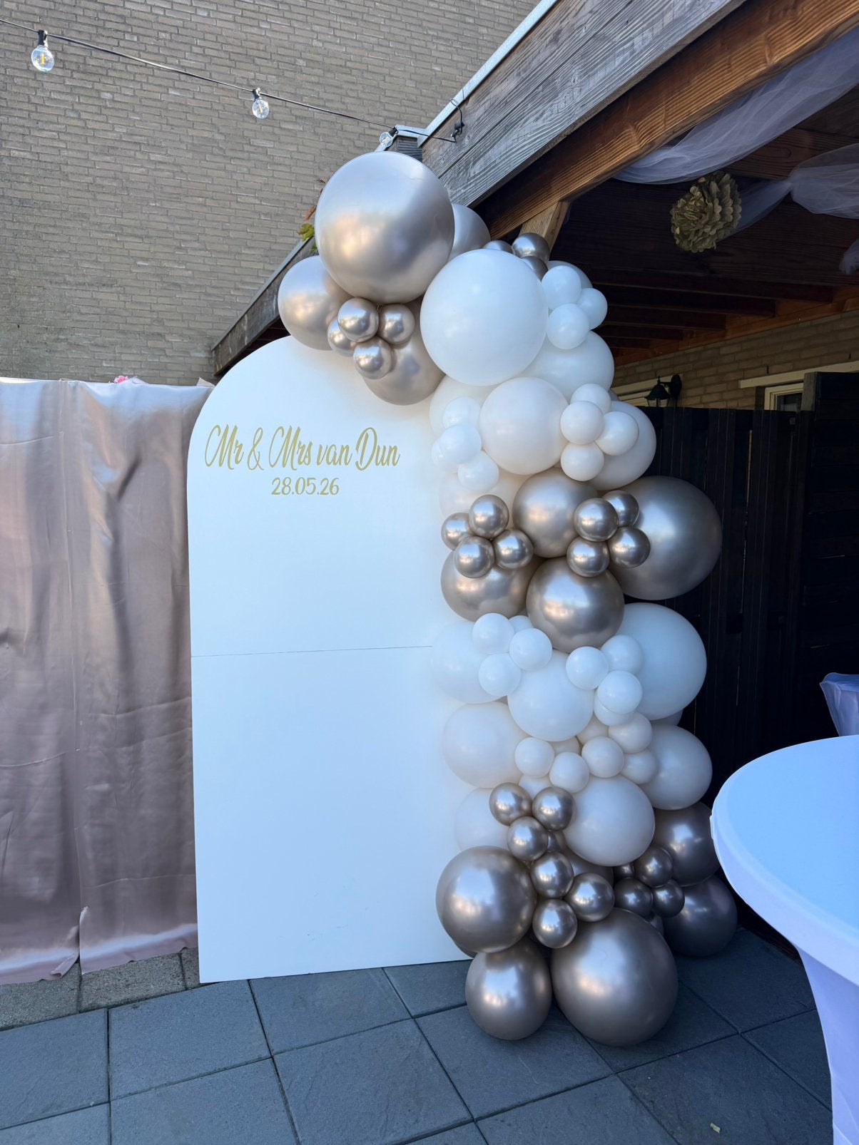 Wedding/bruiloft backdrop-balonnenboog, Ophalen, Zo goed als nieuw, Geboorte of Huwelijk