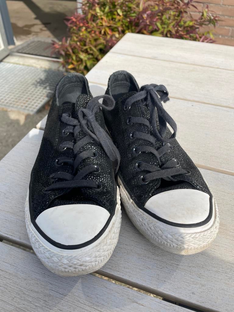 All Star Converse Maat 39 Zwart met Glitter, Ophalen of Verzenden, Gedragen, Zwart, Sneakers of Gympen