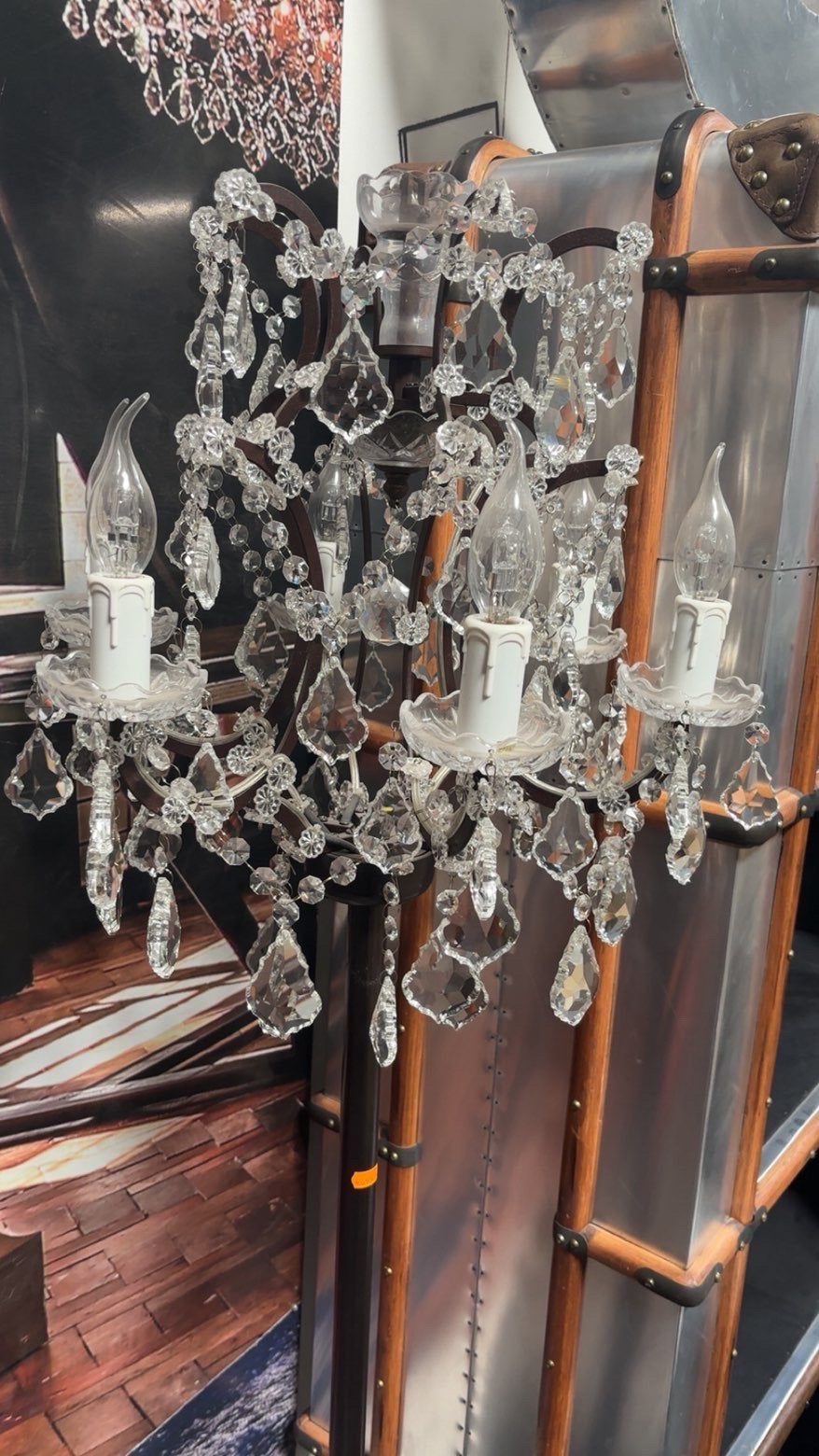 Timothy Oulton vloerlamp met kristallen en 5 lichtpunten, Ophalen of Verzenden
