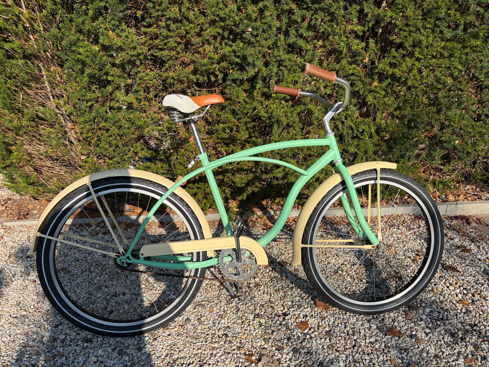 Unieke Custom Cruiser Fiets - Mintgroen & Crème, Terugtraprem, Zo goed als nieuw, 53 tot 57 cm, Ophalen
