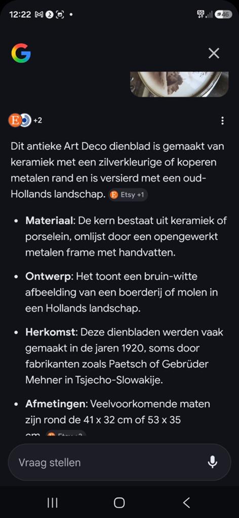 Dienblad met boerderijprint, Ophalen