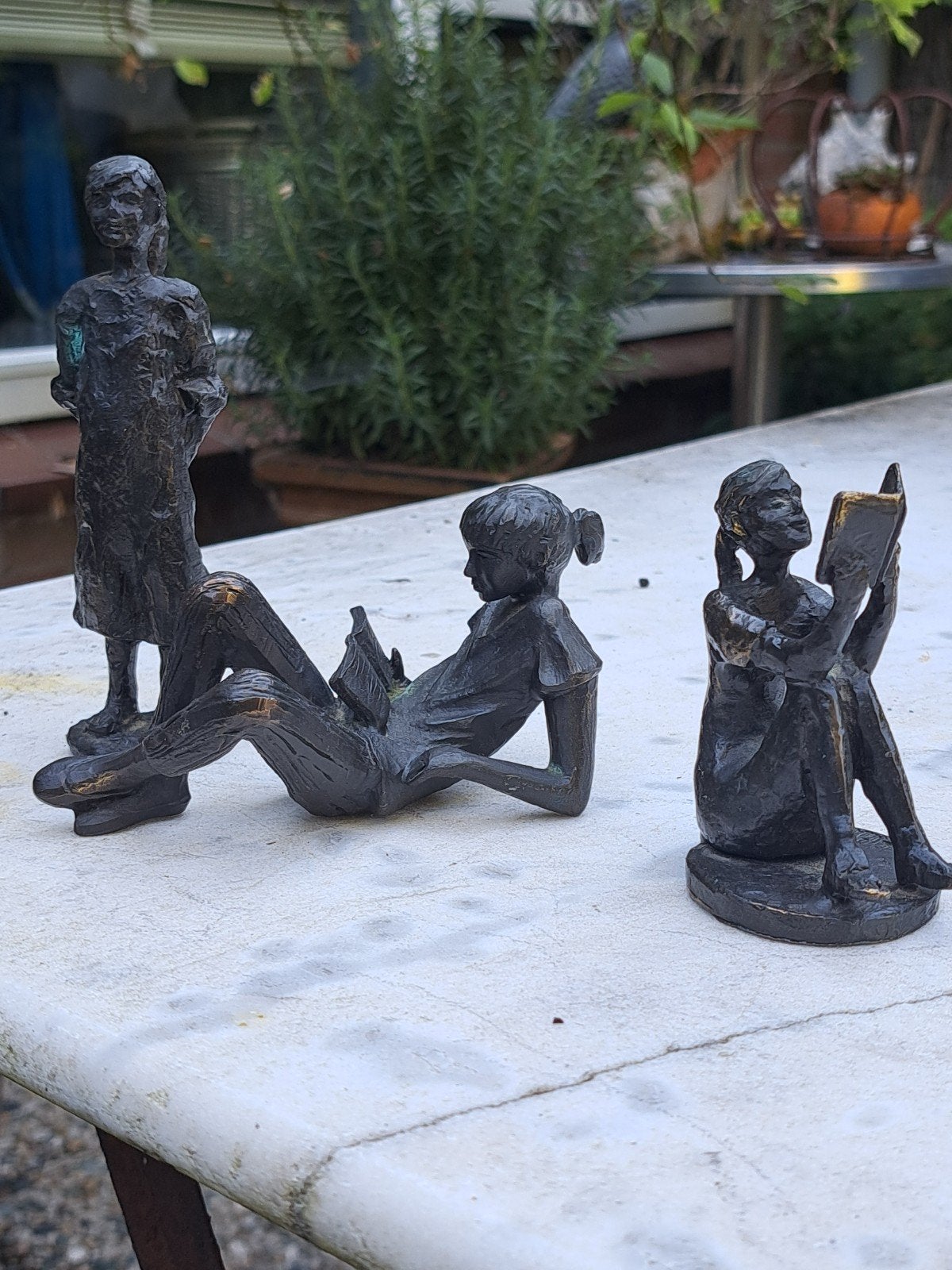 2 bronzen meisjes beeldjes, Antiek en Kunst, Ophalen of Verzenden
