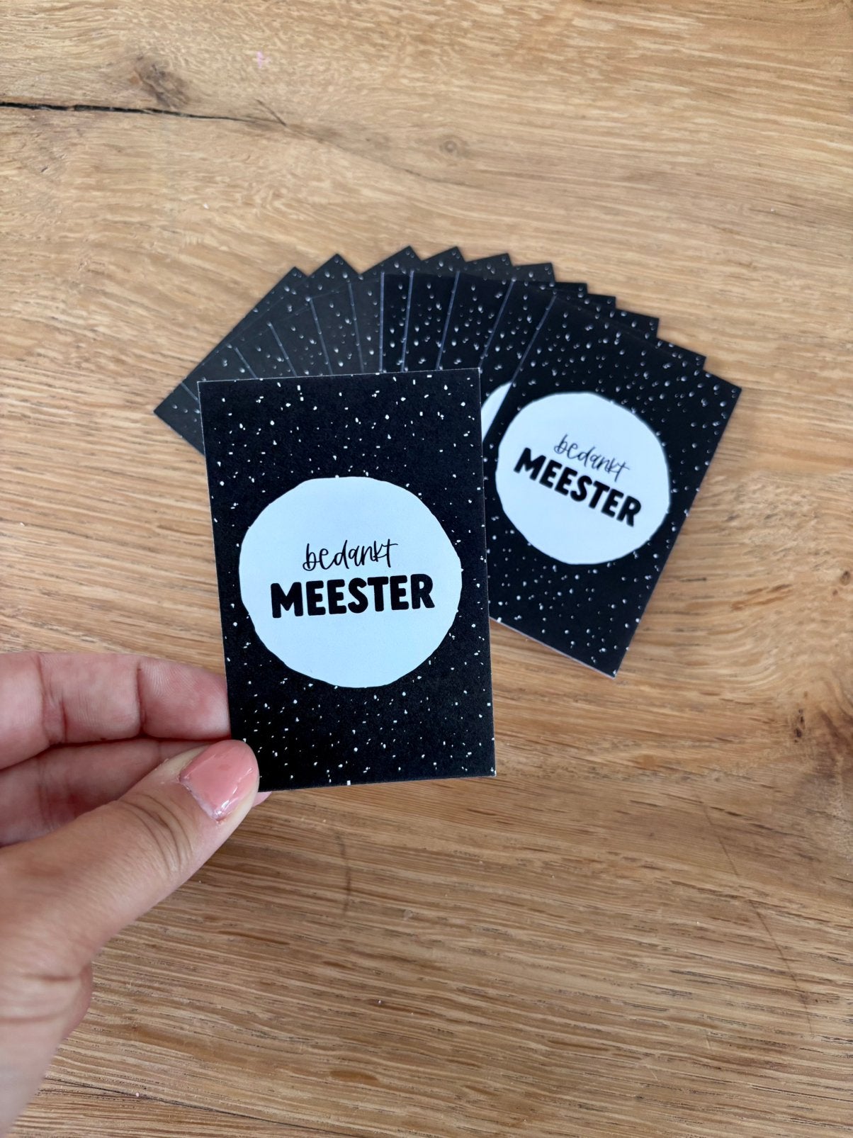 Inkoopcadeautjes meester: kleine kaartjes aam cadeau, Ophalen of Verzenden, Nieuw