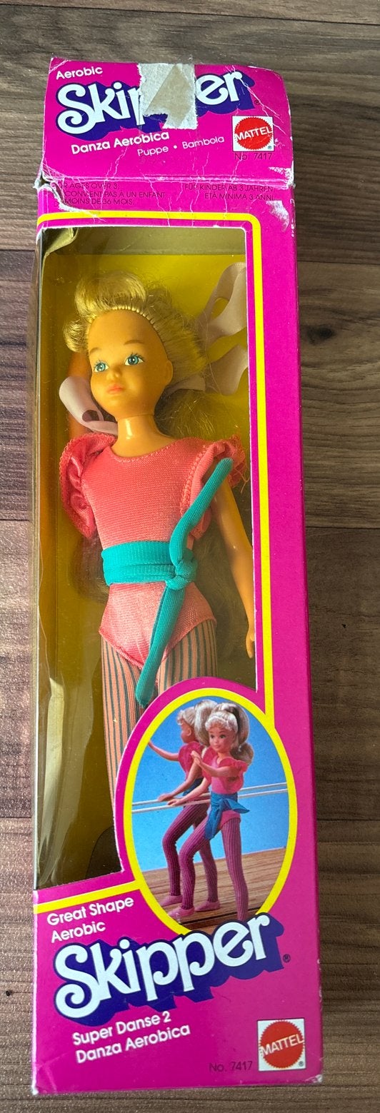 Vintage Skipper Great Shape Aerobic Barbie Mattel 1983, Ophalen of Verzenden, Zo goed als nieuw, Pop