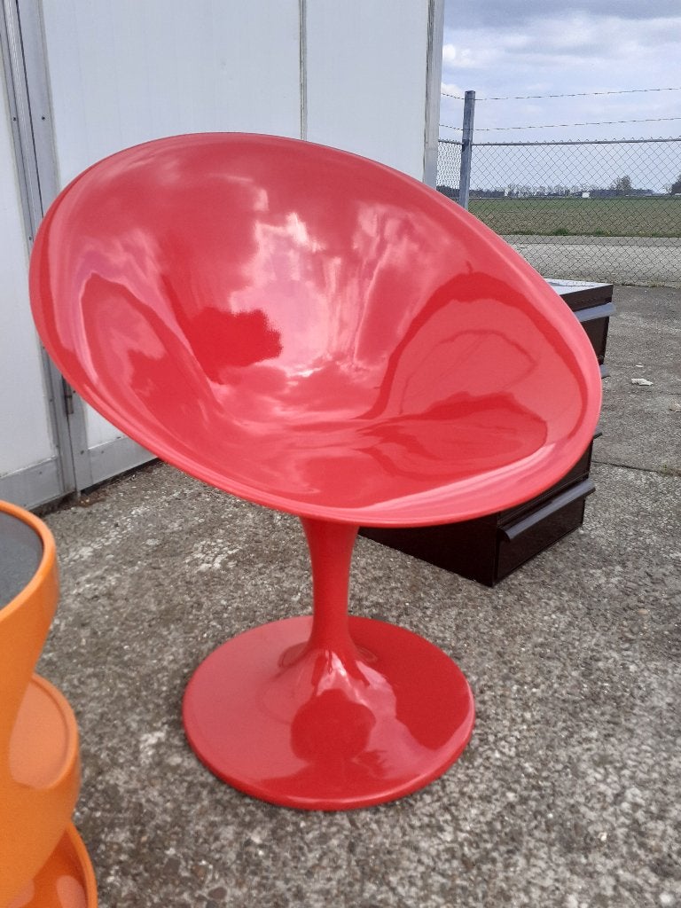 Space age design rood kunststof draai stoel retro vintage, Ophalen, Gebruikt, ?, Eén