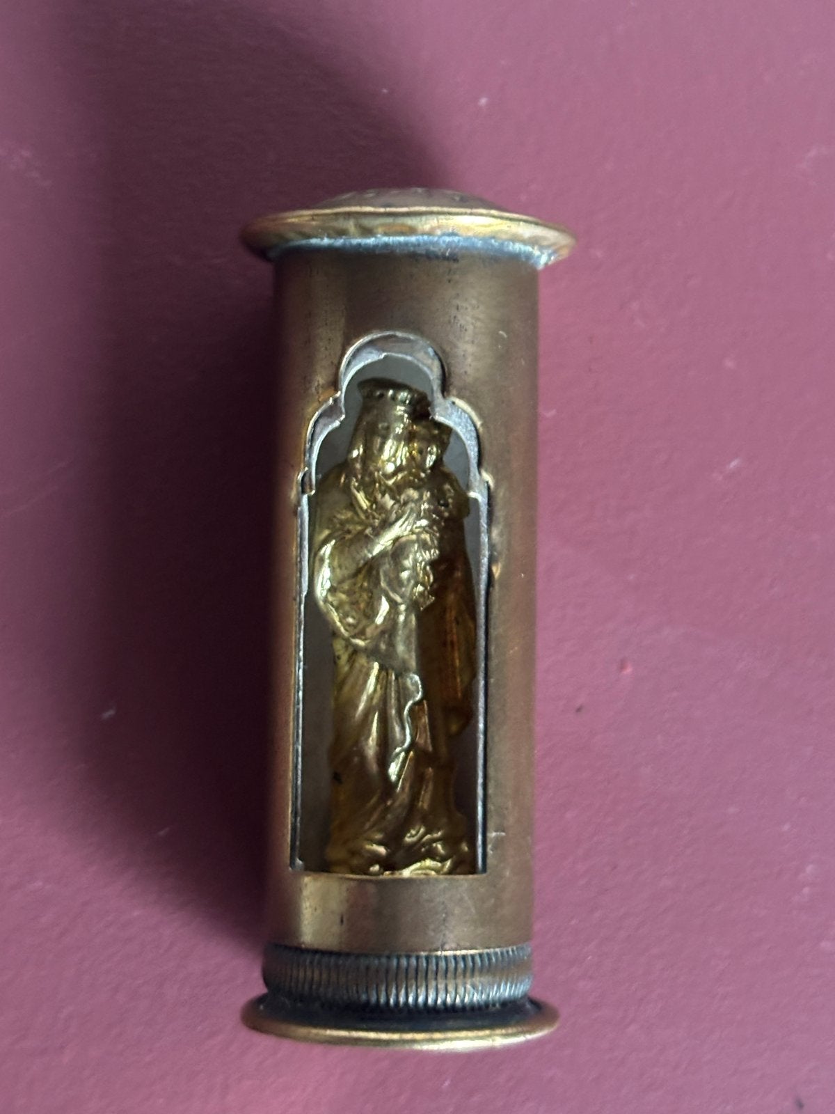 Antieke Maria met Kind Reisaltaar / Amulet, Ophalen of Verzenden