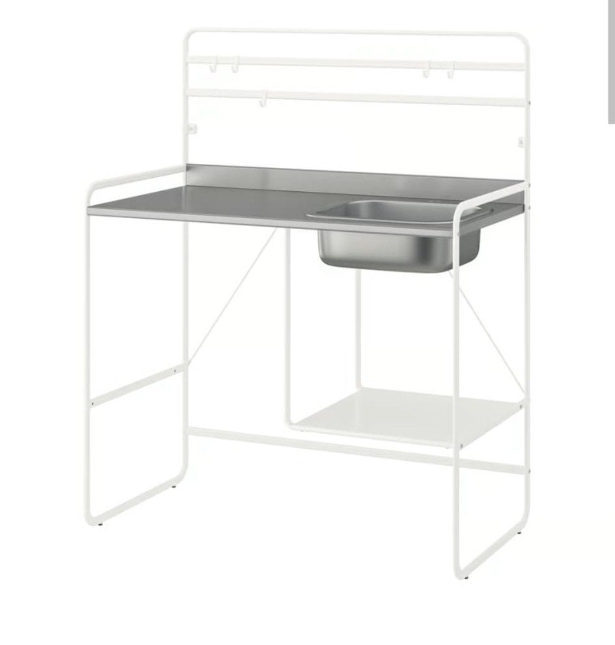IKEA Grillskär Buitenkeuken Spoelbak/Werkbank Wit/RVS, Ophalen, IKEA, Metaal, Wit