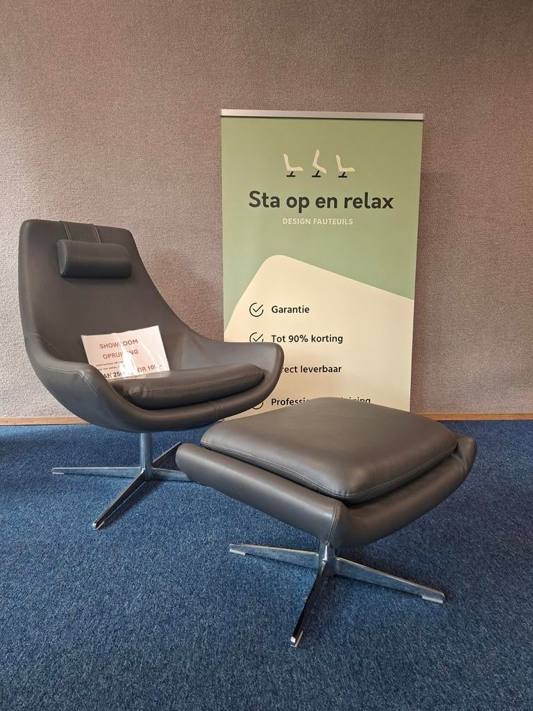 Relax Fauteuil met voetenbank ALS NIEUW LAATSTE STUKS !, Huis en Inrichting, Fauteuils, Zo goed als nieuw, Leer, 50 tot 75 cm