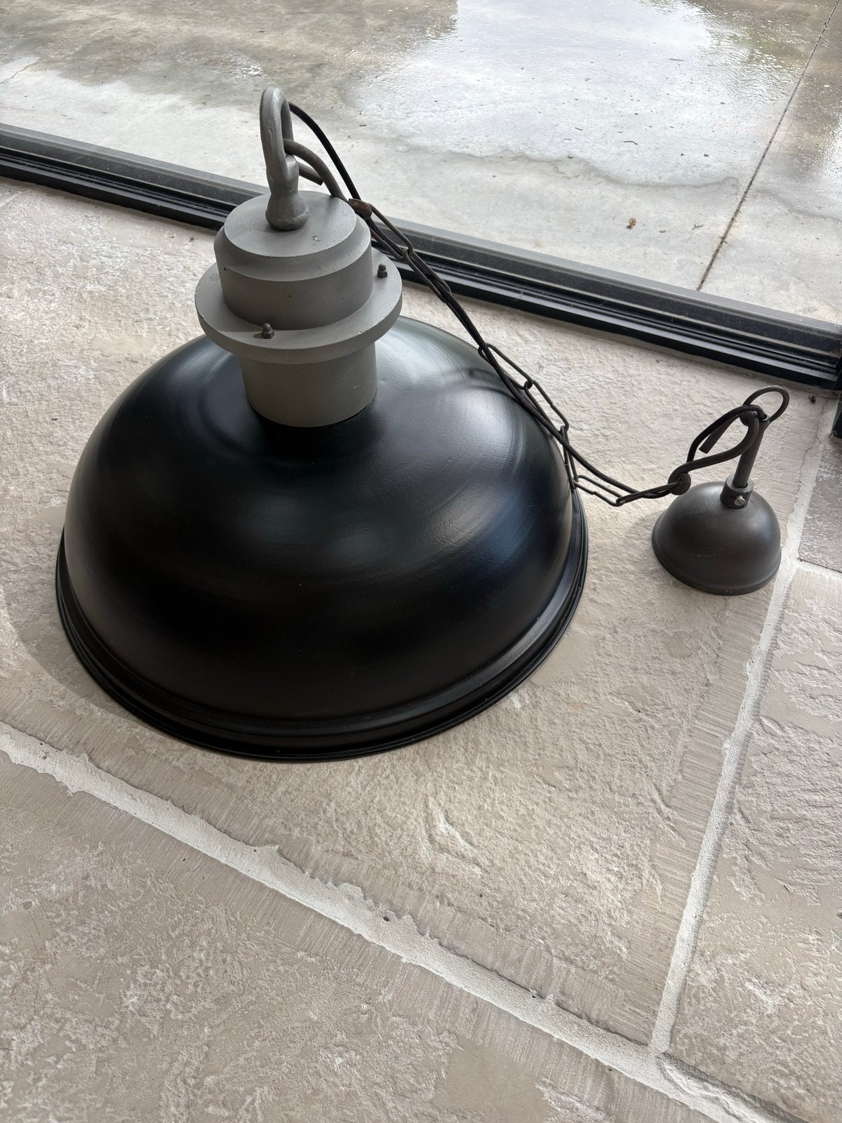 By Boo grote hanglamp - Zwart/Grijs 53 cm, 50 tot 75 cm, Ophalen of Verzenden, Zo goed als nieuw, Metaal