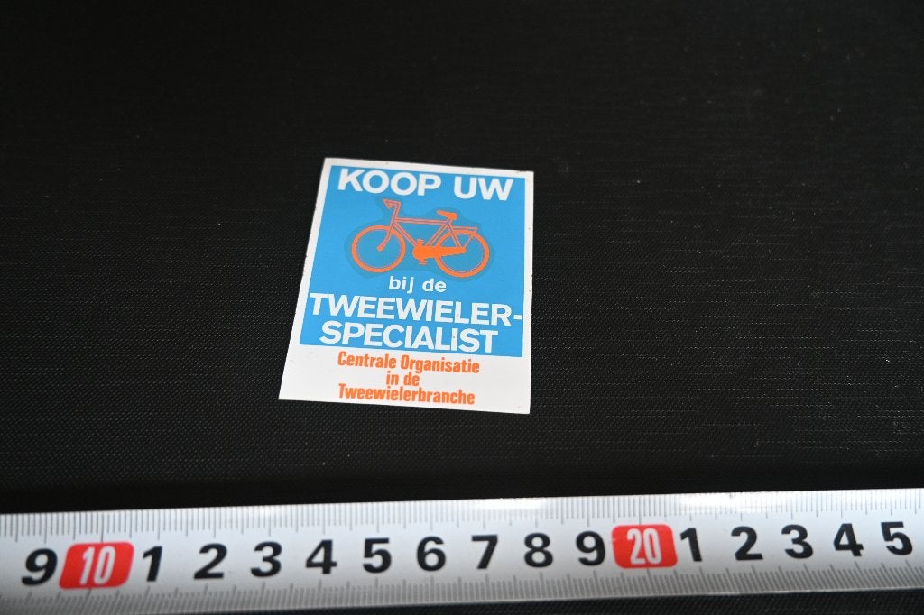 sticker koop uw fiets bij de tweewielerspecialist, Ophalen, Zo goed als nieuw