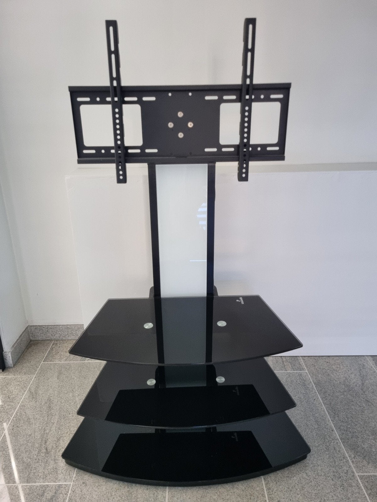 TV meubel met ophang, Ophalen, 25 tot 50 cm, Glas, Minder dan 100 cm
