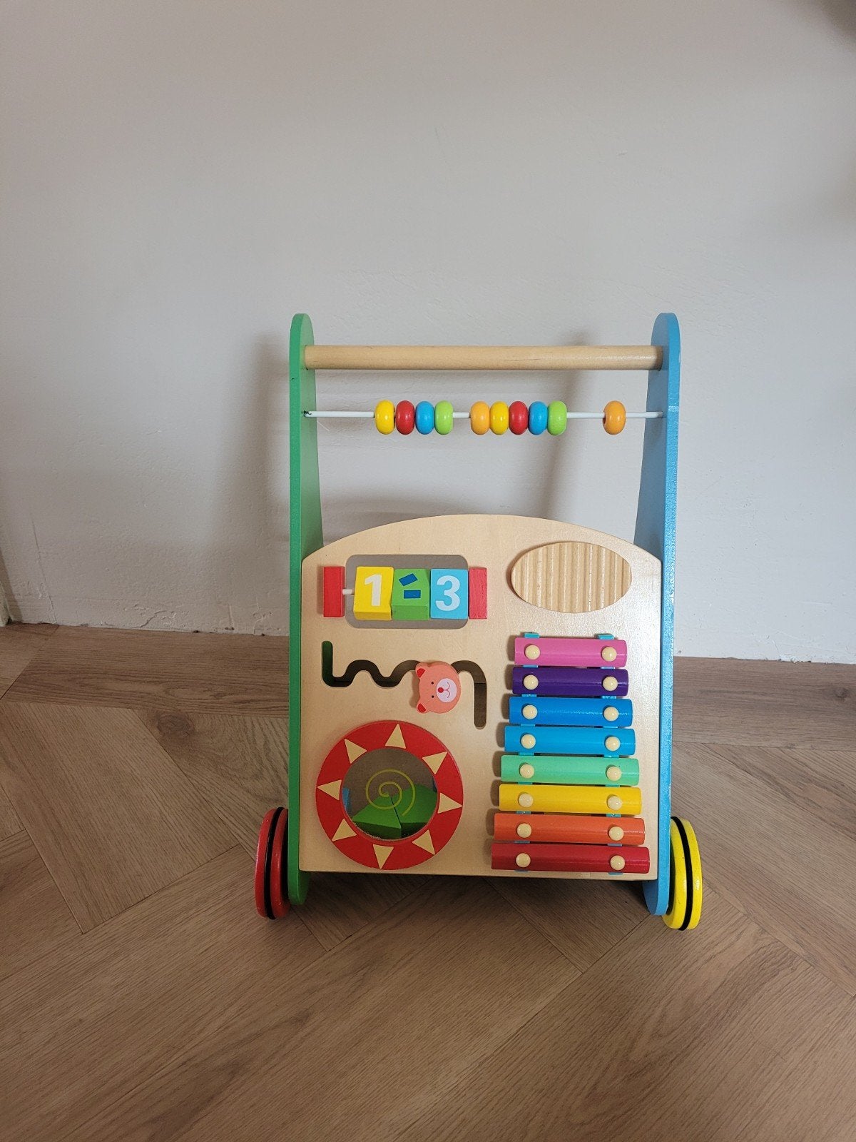 Houten loopwagen met activiteiten en xylofoon, Kinderen en Baby's, Ophalen, Zo goed als nieuw, Overige typen