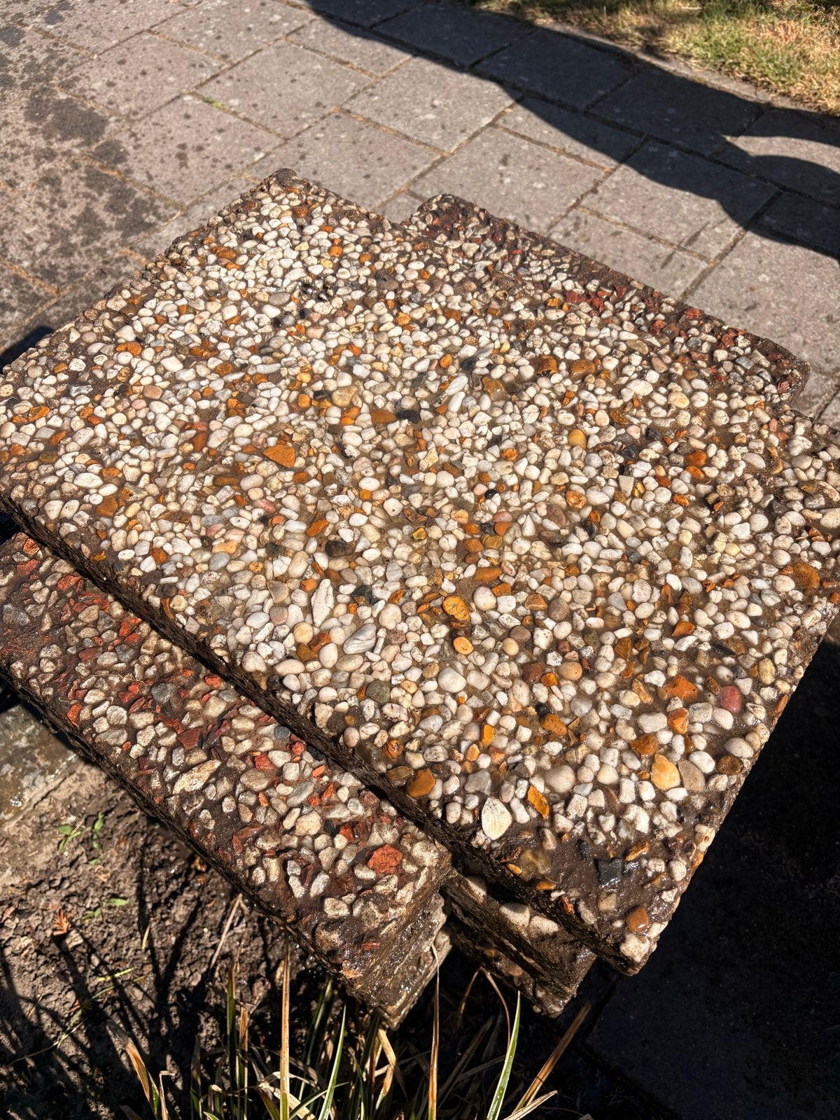 Betonnen terrastegels met grind - 29 stuks, Tuin en Terras, Ophalen, Gebruikt, 5 tot 10 m², Beton